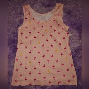 Lands' End Pink Flamingo Tank Top